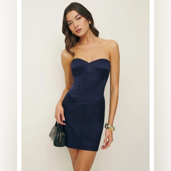 Reformation Dresses & Skirts - NWT Reformation Pacie Satin Dress in Danube